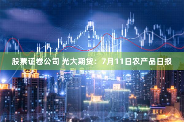 股票证卷公司 光大期货：7月11日农产品日报