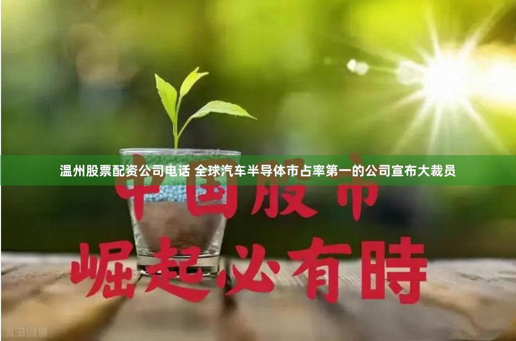 温州股票配资公司电话 全球汽车半导体市占率第一的公司宣布大裁员