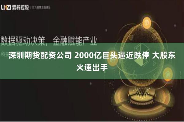 深圳期货配资公司 2000亿巨头逼近跌停 大股东火速出手