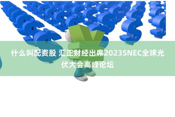 什么叫配资股 汇正财经出席2023SNEC全球光伏大会高峰论坛